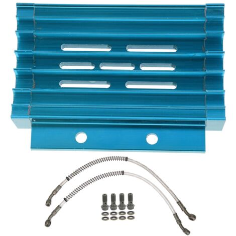 Système de refroidissement d'huile de radiateur de moto en alliage d'aluminium adapté pour 138CC 140CC 150CC PIT PRO Bike Trail Dirt BikeBlue