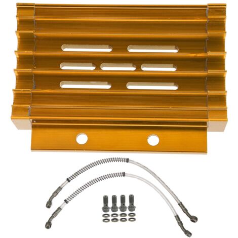 Système de refroidissement d'huile de radiateur de moto en alliage d'aluminium adapté pour 138CC 140CC 150CC PIT PRO Bike Trail Dirt BikeGold