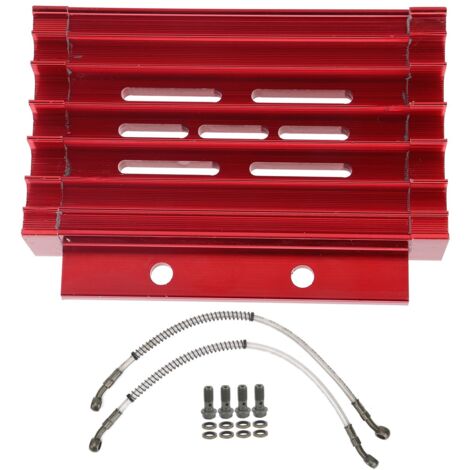 Système de refroidissement d'huile de radiateur de moto en alliage d'aluminium adapté pour 138CC 140CC 150CC PIT PRO Bike Trail Dirt BikeRed