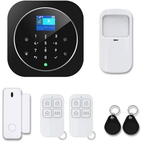 Système de Sécurité Domestique Intelligent Contrôle de L'application Wi-FI sans Fil GSM 2G Alarme Antivol avec Capteur de Mouvement de Porte pour Bureau D'appartement à Domicile