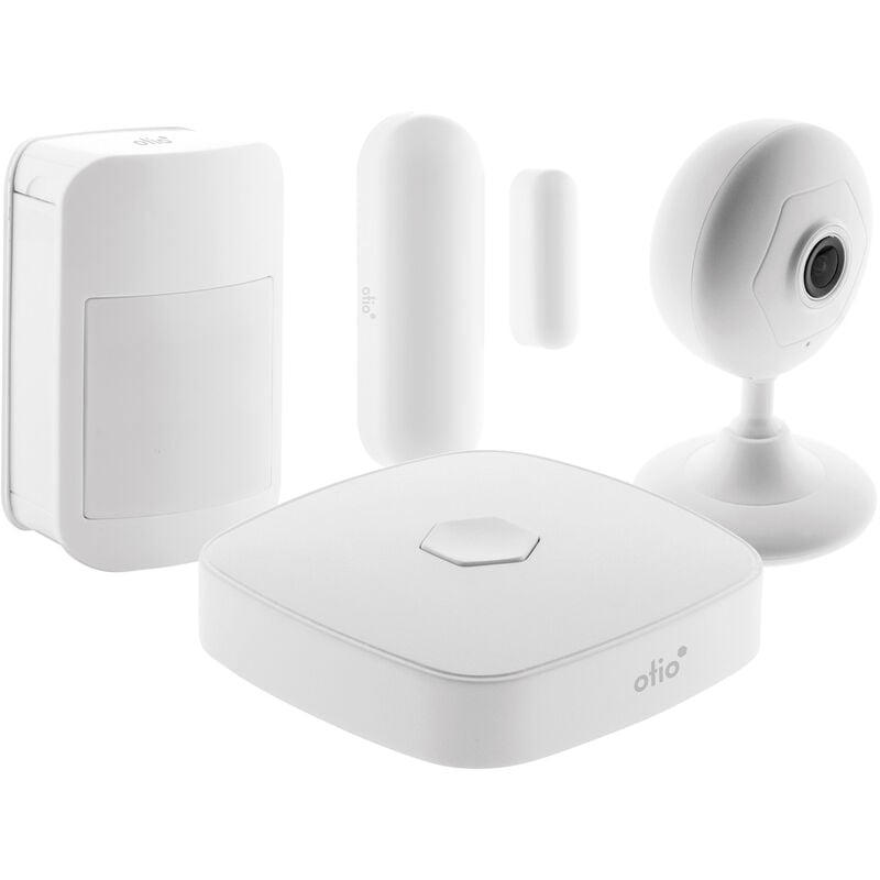 Otio - Système de surveillance connecté maison Wi-Fi/Bluetooth - Caméra - Détecteur de présence & d'ouverture/fermeture - Passerelle objets connectés