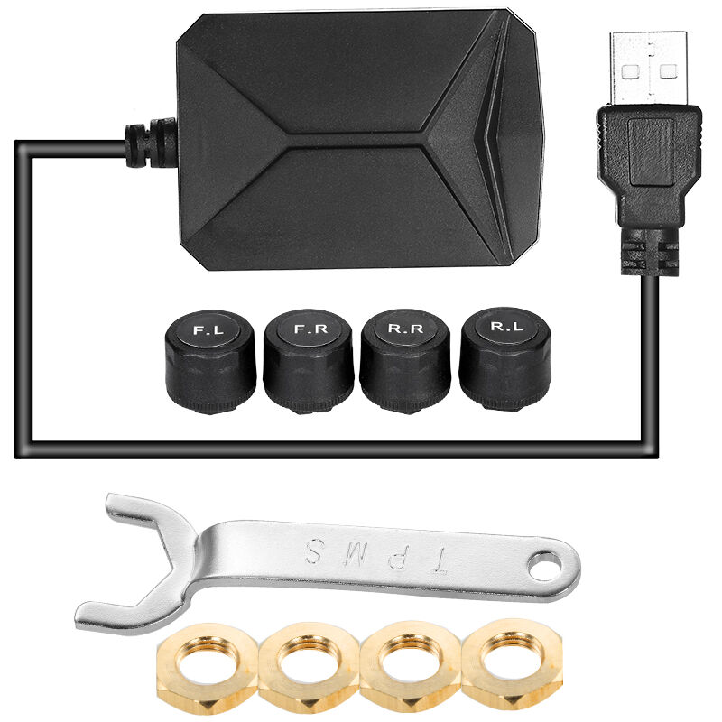 Lifcausal - Système de surveillance de la pression des pneus pour la navigation Android avec 4 capteurs externes Affichage en temps réel de la