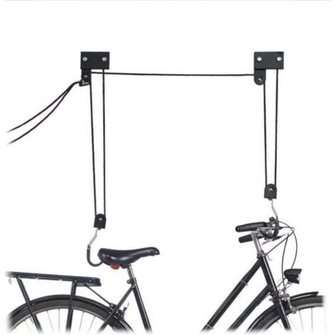 Système de suspension de vélos au plafond - capacité de charge 57 kg - avec crochet - universel - avec poulie