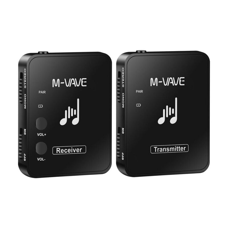 Système de transmission de moniteur d'écouteurs sans fil m-vave WP-10 2,4 GHz Émetteur et récepteur rechargeables