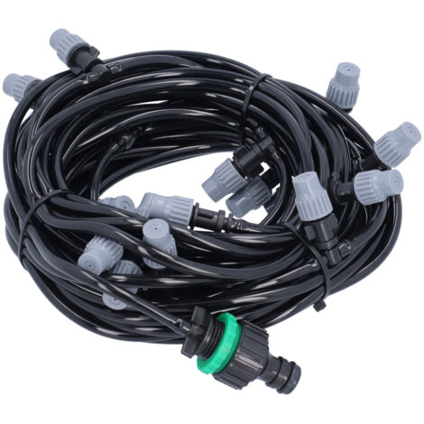 Système de tuyaux d'irrigation de 15 m (49,2 pi) 4/7 avec 20 têtes de brumisation pour jardin, agriculture et terrasse