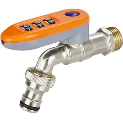 Système De Verrouillage Robinet Extérieur - Embout En Laiton Avec Code Secret Robinet Intérieur En Laiton Équipé De Serrure À Combinaison Dispositif Vanne D'Eau Pour Jardin Location Ferme Cour Res