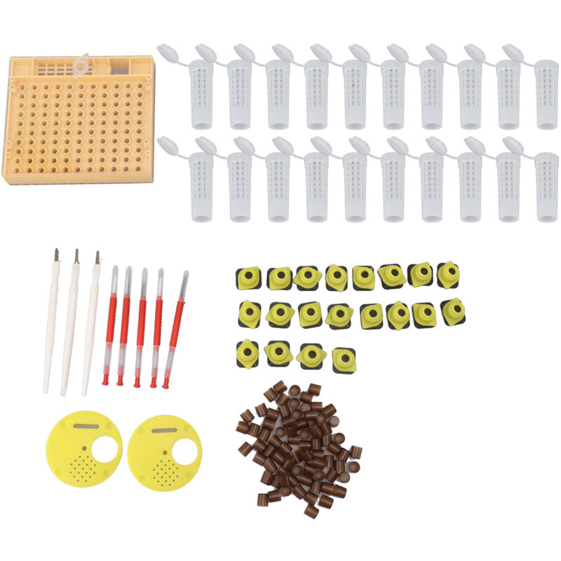 Eosnow - Système d'élevage de reine des abeilles, Kit de tasses de cellules d'élevage en plastique, équipements de greffage pour apiculture,