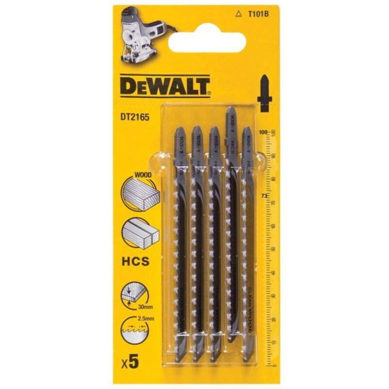Lames de scie sauteuse bois DEWALT T101B Paquet de 5 HCS 30 mm d'épaisseur