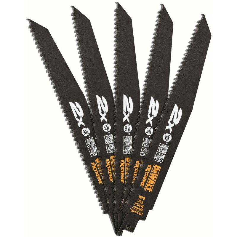 Lame de scie alternative, bimétal, Extreme 2X, Démolition, 228 mm, 42 mm Dewalt DT2307L-QZ