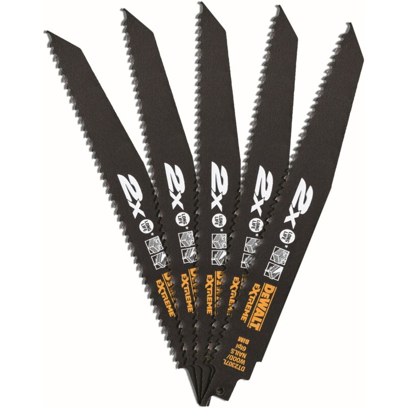 Sabre Scie Blade Boubon Bois 228mm 5 pièces DT2307L - vue 2