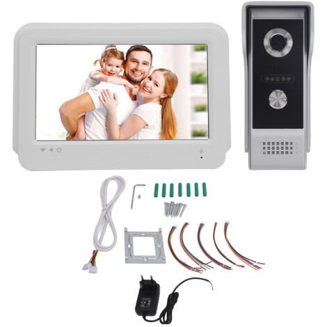 Système d'interphone vidéo avec écran tactile de 7 pouces, détection de mouvement étanche, Vision nocturne, conversation bidirectionnelle, caméra de sonnette 2MP