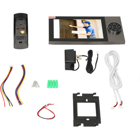 Système d'interphone vidéo sonnette 4 filaire 7 pouces téléphone de porte intelligent HD visualisation nocturne alarme de détection IP65