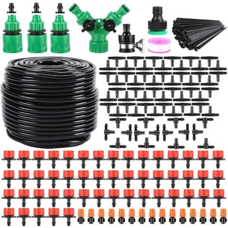 Système d'irrigation automatique pour le jardin 164FT 200 Pack Drip Irrigation Kits 0.64cm Blank Piping Drip Irrigation Kits Automatic Irrigation Equipment For Gardens, Patios, Greenhouses, Flower Bed