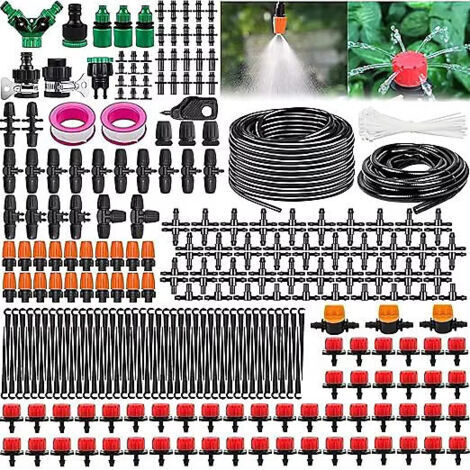 Système d'irrigation de jardin - Kit 15 m + 55 m pour l'irrigation des pelouses et des plantes de serre