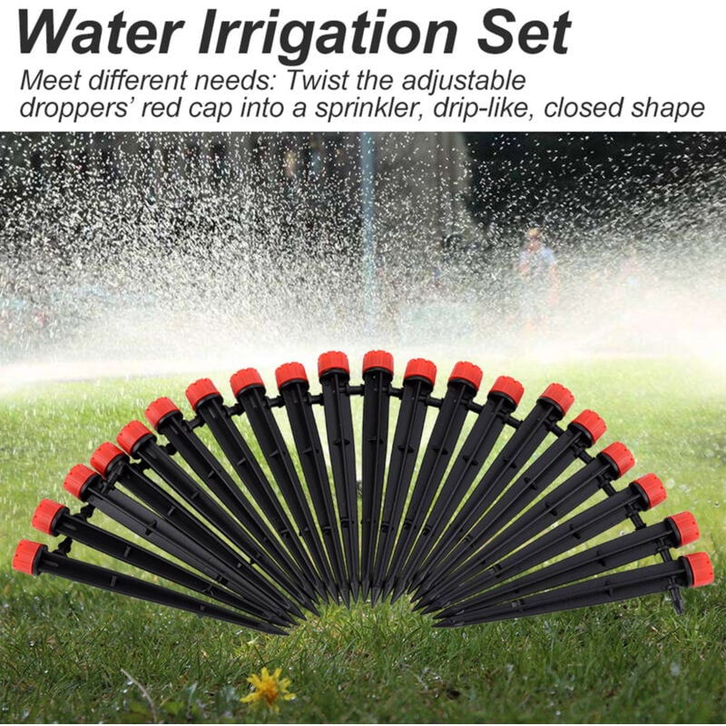 Système d'irrigation de jardin, kit d'irrigation goutte à goutte de 25 m, kit de buses d'irrigation goutte à goutte pour plantes (norme européenne 4