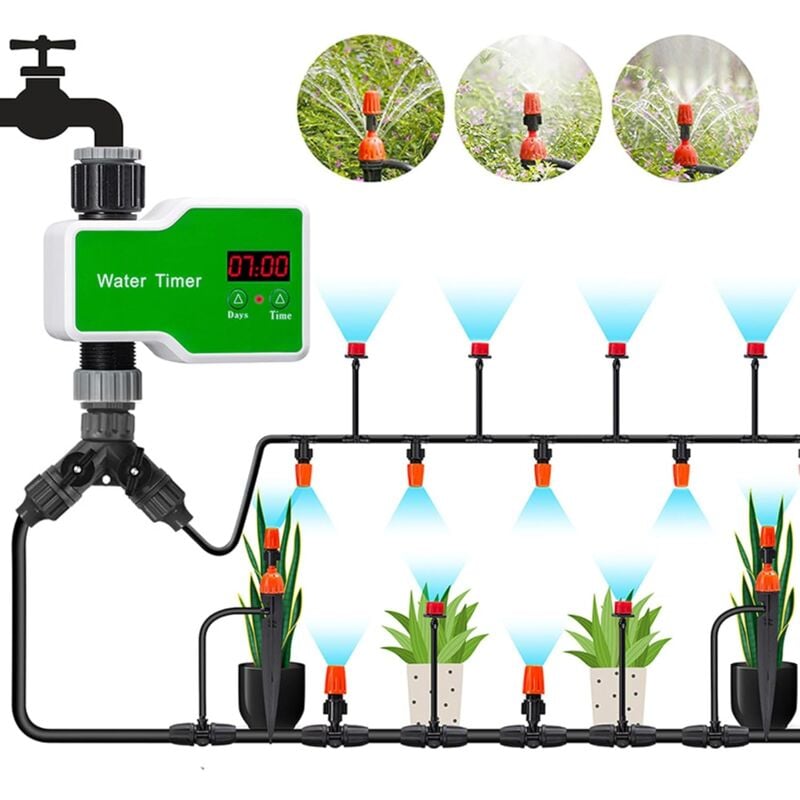 Système d'irrigation Goutte à Goutte Automatique, Kit d'irrigation Intérieur - Volume d'eau Réglable pour Vacances, Prend en charge jusqu'à 20 Pots