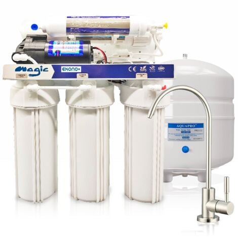 ROSMMEL Système d’Osmose Inverse MAGIC EKONO+ 5 Étapes avec Pompe – Haute Efficacité 1:1