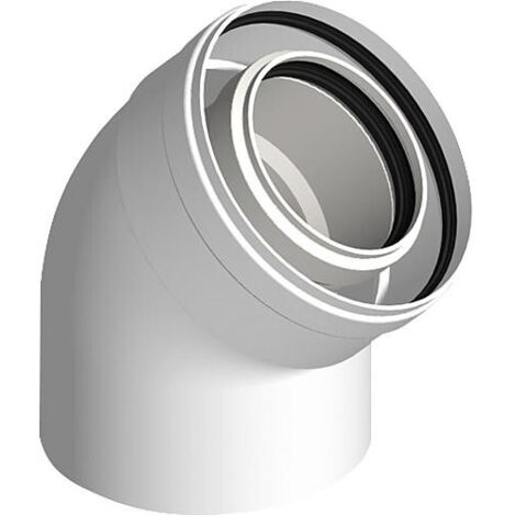 Systeme gaz d'echappement plastique Coude 45° - DN 60/100