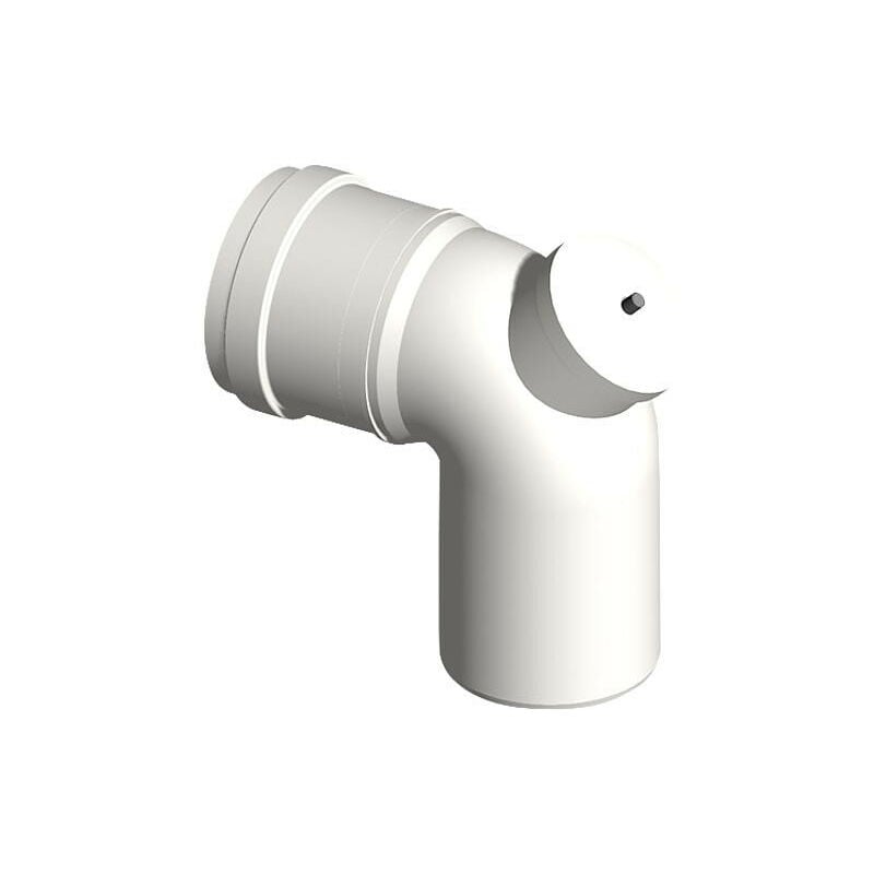 Systeme gaz d'echappement plastique Coude 87° avec ouverture controle dn 80