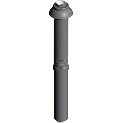 Systeme gaz d'echappement plastique Tubage noir, noir, longueur sur toit 650 mm - DN 60/100