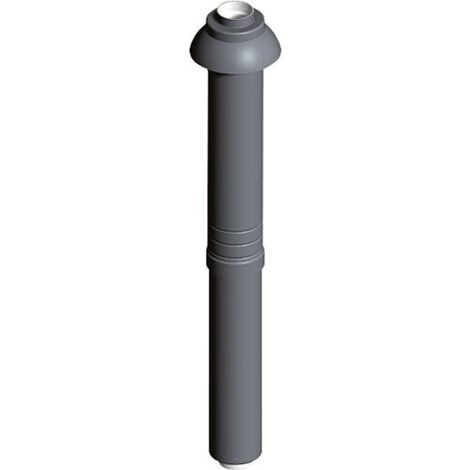 Systeme gaz d'echappement plastique Tubage toit, rouge brique, longueur sur toit 650 mm - DN 60/100