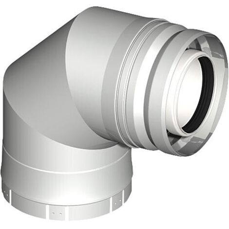 Systeme gaz echappement plastique Coude 87°, bande de serrage DN 80/125