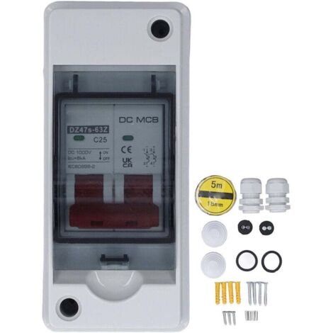Système photovoltaque 2P, disjoncteur Miniature DC, interrupteur de déconnexion solaire étanche IP65, DC1000V 25A