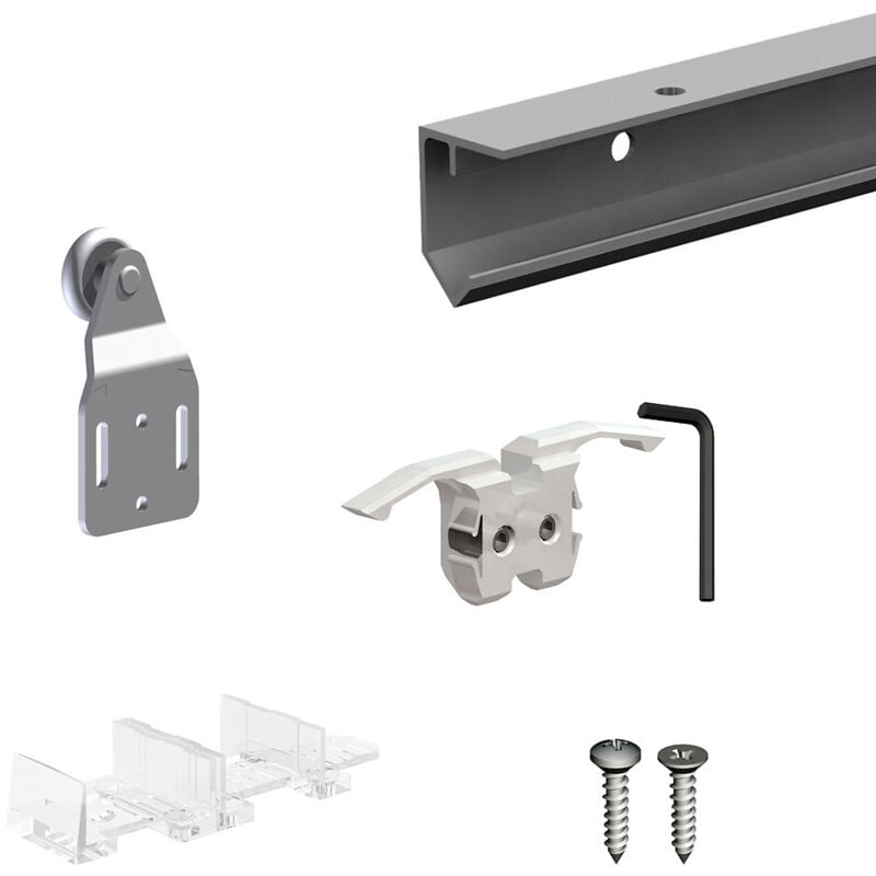 Slid'up By Mantion - Système coulissant slid'up 120 pour 1 porte de placard - rail 1,8 m - 45 kg