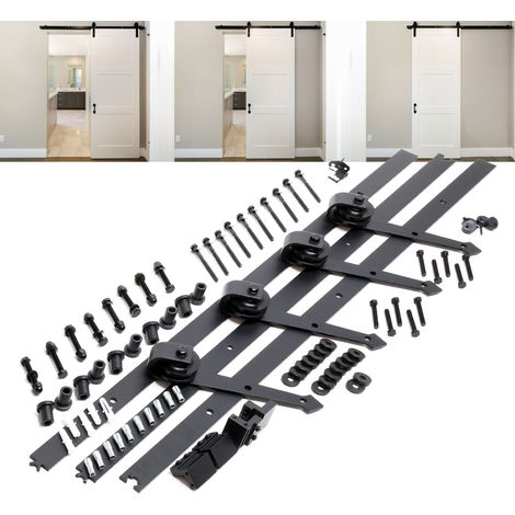 Rails haut et bas blancs en acier pour porte de placard coulissante 240 cm  OPTIMUM