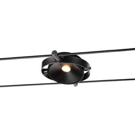 Systèmes câble tendu DURNO spot pour câble tendu T.B.T. TENSEO intérieur noir LED 6W 2700K - SLV 1002861