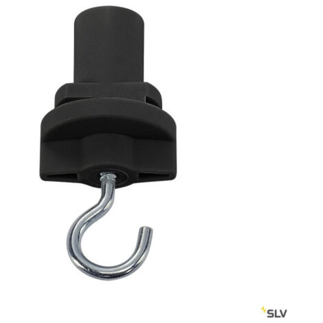 Systèmes rail 3 allumages 230V S-TRACK adaptateur avec crochet pour rail 3 allumages intérieur noir - SLV 175190