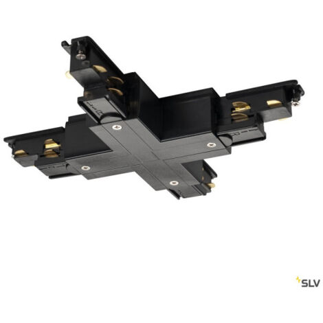 Systèmes rail 3 allumages 230V S-TRACK conecteur en X Dali pour rail 3 allumages intérieur noir - SLV 1002655