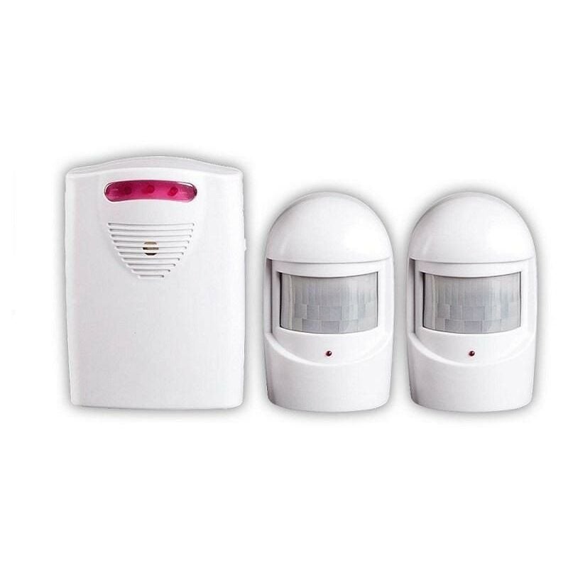 Fei Yu - Systèmes Sécurité Alarme, 1 Récepteur et 2 Détecteurs de Mouvement pir Résistant Intempéries pour Cour / Garage / Grange,Kit Sirène sans Fil
