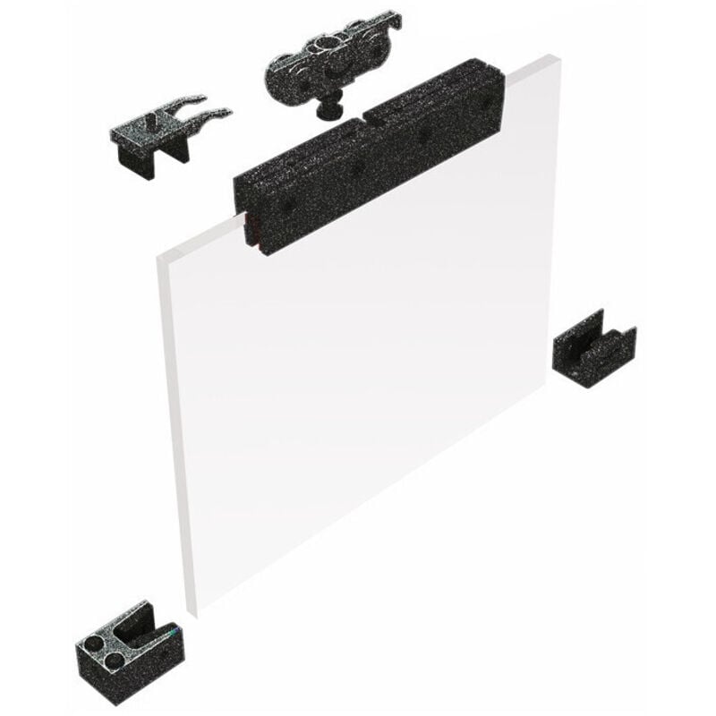 Système coulissant 73 Portes en verre 80 kg Kit de conversion esg 8/10 mm Helm