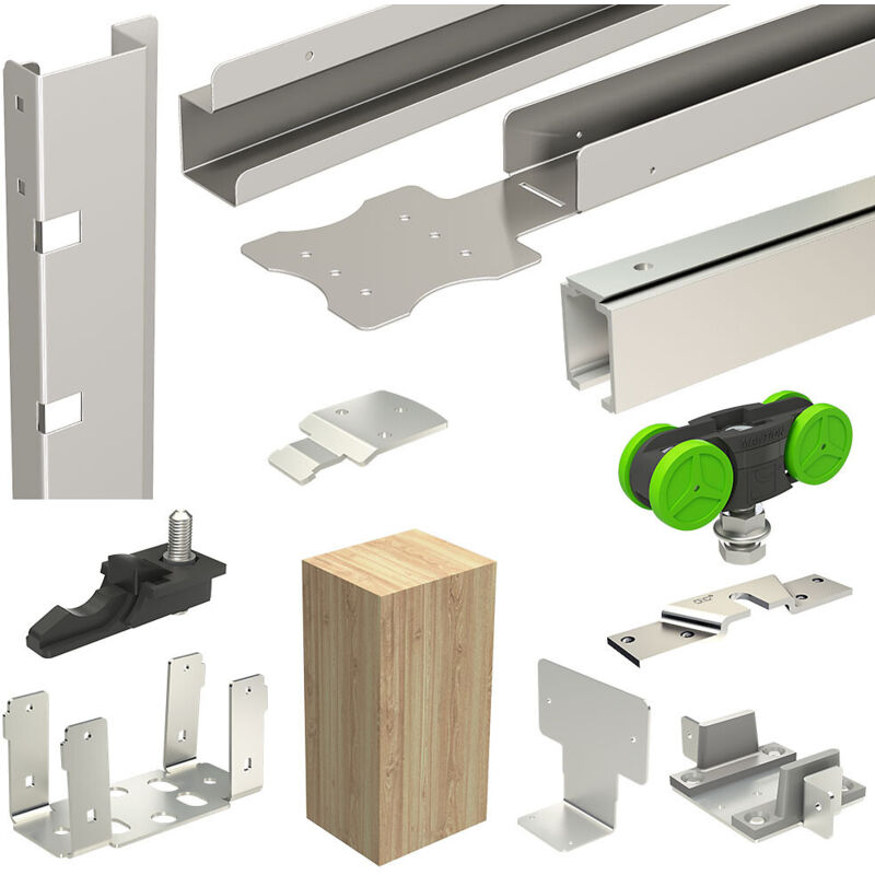 Slid'up By Mantion - Système coulissant slid'up 2300 entre-cloison pour porte coulissante à galandage 730 x 2040 mm - 50 kg