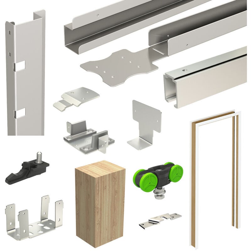 Slid'up By Mantion - Système coulissant slid'up 2300 entre-cloison pour porte coulissante à galandage 830 x 2040 mm - avec habillage mdf - 50 kg