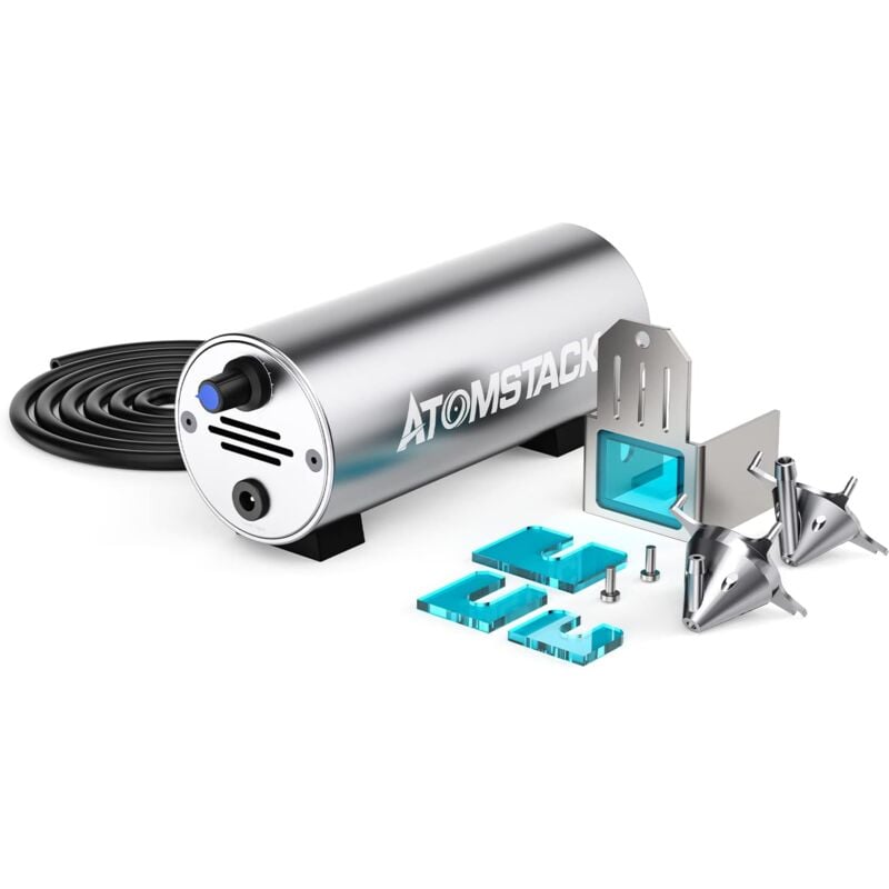 Atomstack - Air Assist Kit d'assistance pneumatique pour gravure laser avec tube de 2 m pour une coupe plus nette et plus lisse et des bords gravés