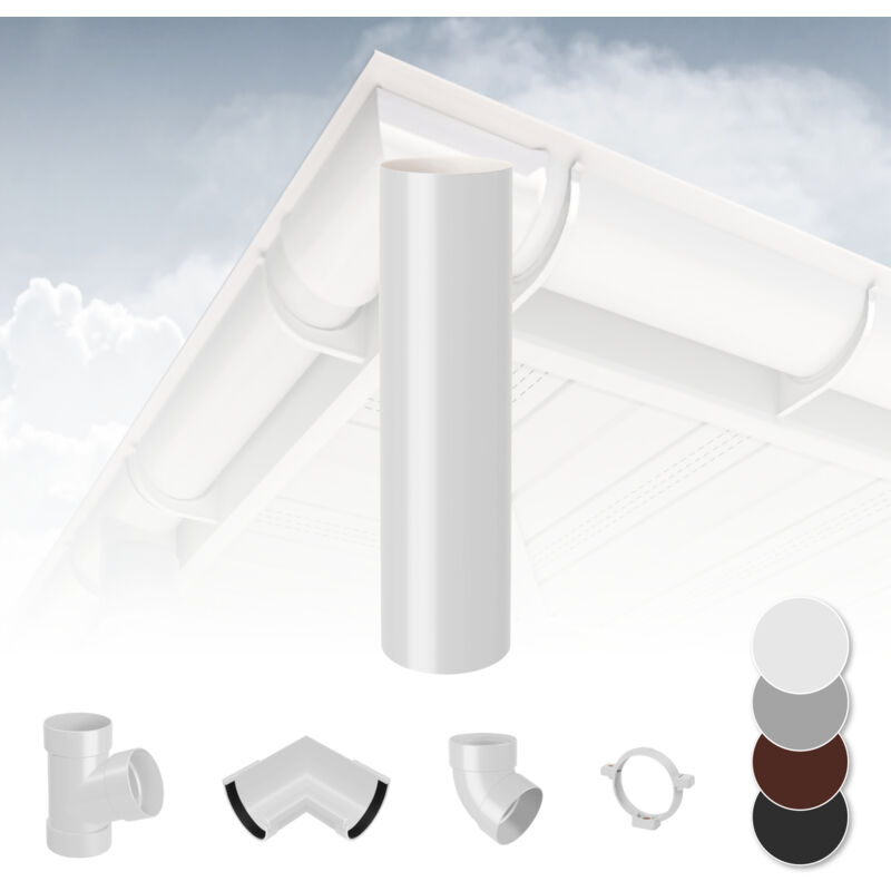 Rainway - Système de gouttière - pvc plastique de 130 mm, sélection de composants 130: blanc, Downpipe