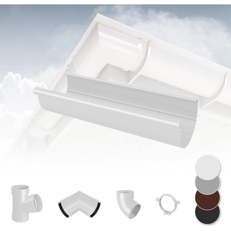 Rainway - Système de gouttière - pvc plastique de 130 mm, sélection de composants 130: blanc, Gouttière