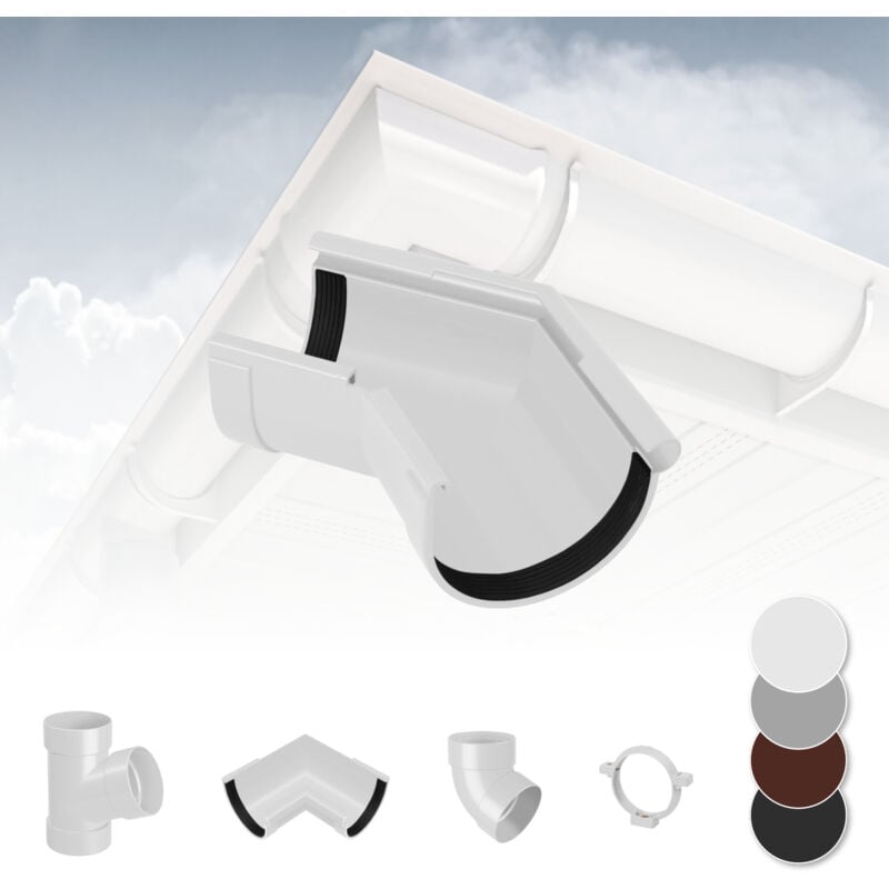 Rainway - Système de gouttière - pvc plastique de 130 mm, sélection de composants 130: blanc, Pièce d'angle intérieure 135