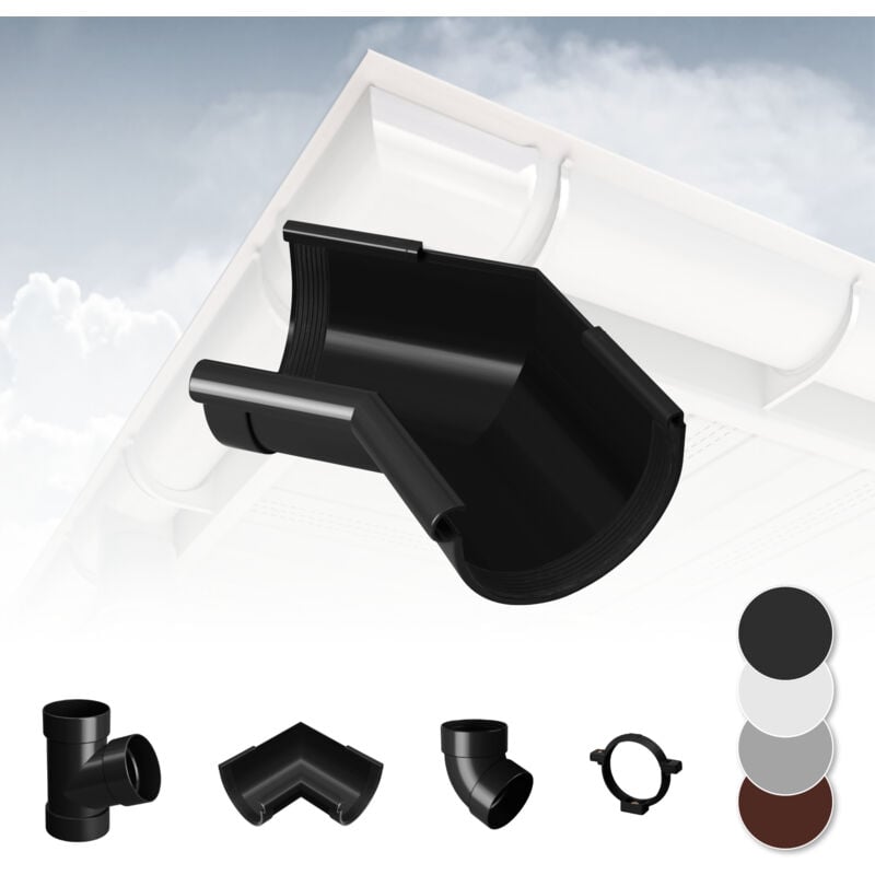 Système de gouttière - PVC plastique de 130 mm, sélection de composants - RainWay 130: anthracite, Pièce d'angle intérieure 135