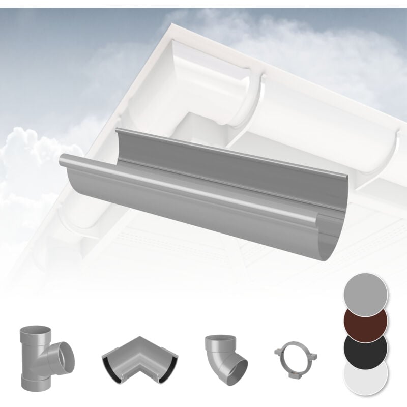 Rainway - Système de gouttière - pvc plastique de 130 mm, sélection de composants 130: gris, Gouttière