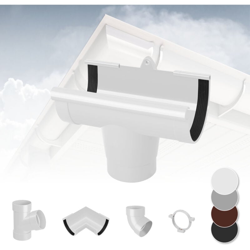 Rainway - Système de gouttière - pvc plastique de 130 mm, sélection de composants 130: blanc, Soutien aux gouttières