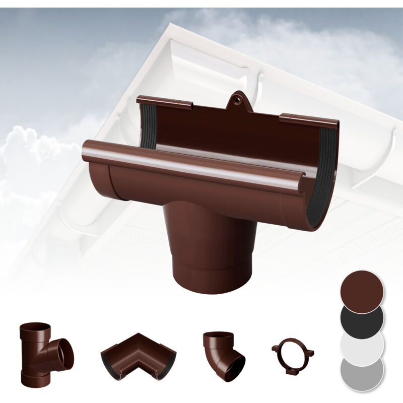 Rainway - Système de gouttière - pvc plastique de 130 mm, sélection de composants 130: brun, Soutien aux gouttières