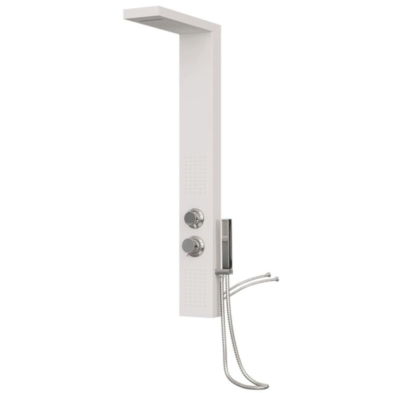 Système de panneau de douche aluminium plastique salle de bain intérieur 114 cm blanc