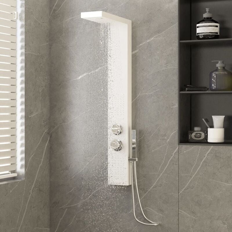 Système de panneau de douche Écran de douche - Aluminium Blanc BV846420