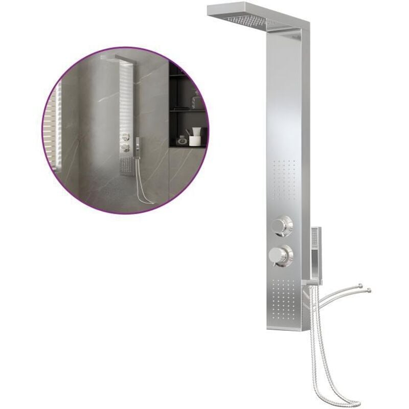 Système de panneau de douche système de panneau de salle de bain douche mitigeur pluie maison intérieur acier inoxydable carré