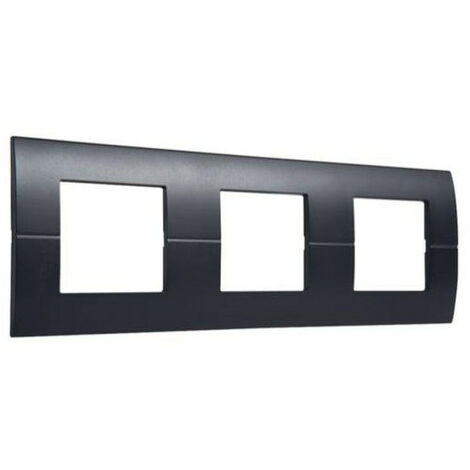 Systo plaque triple horizontale entraxe 71 3x2 modules Noir (WS403N)