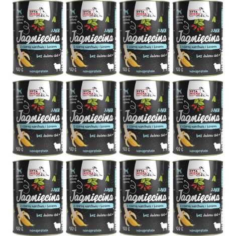 SYTA MICHA agneau à la carotte noire et à la banane Nourriture humide pour chien 12x400g