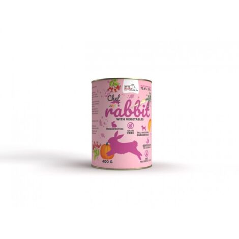 SYTA MICHA Chef - Cibo umido per cuccioli, coniglio con verdure, 400 g